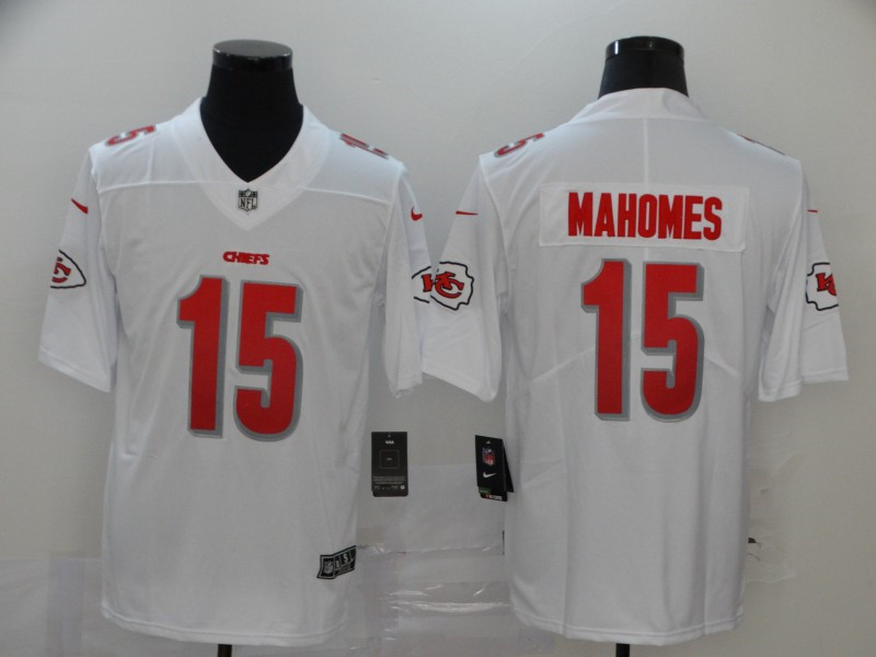 Nike Chiefs 15 Patrick Mahomes White Super Bowl LIV Vapor Limited Jersey