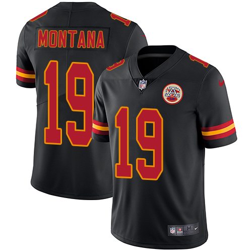  Chiefs 19 Joe Montana Black Vapor Untouchable Limited Jersey