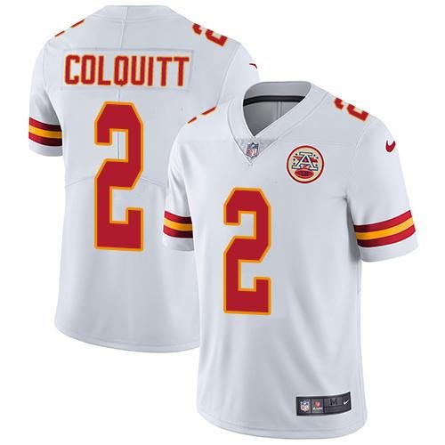  Chiefs 2 Dustin Colquitt White Vapor Untouchable Limited Jersey