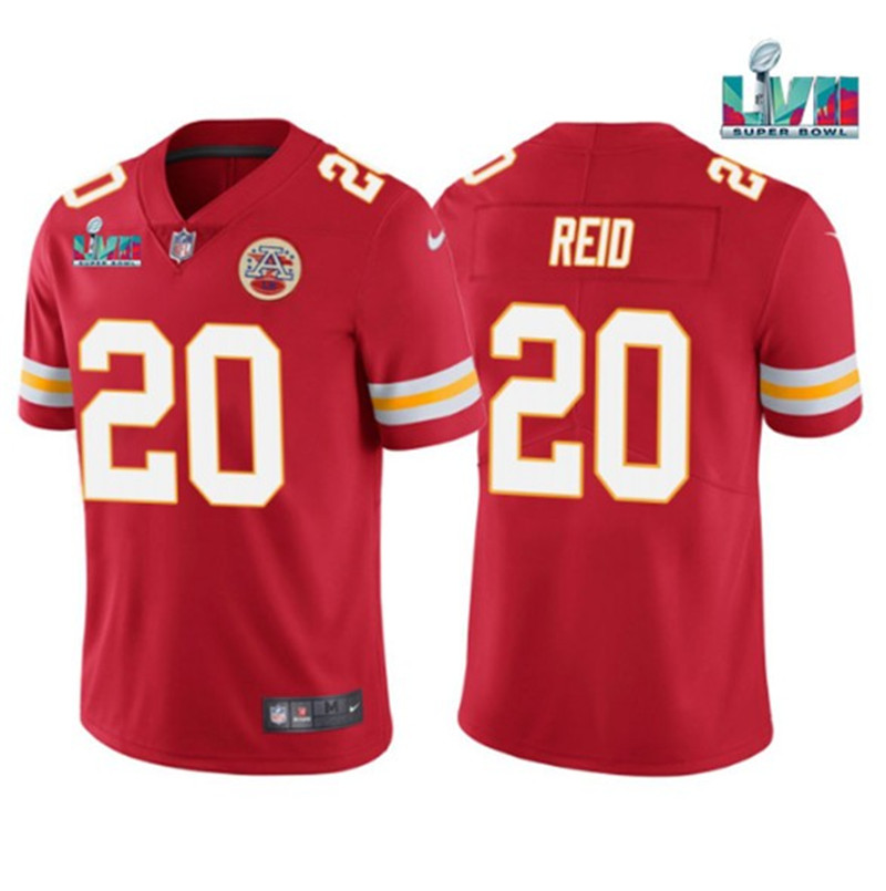 Nike Chiefs 20 Justin Reid Red 2023 Super Bowl LVII Vapor Limited Jersey