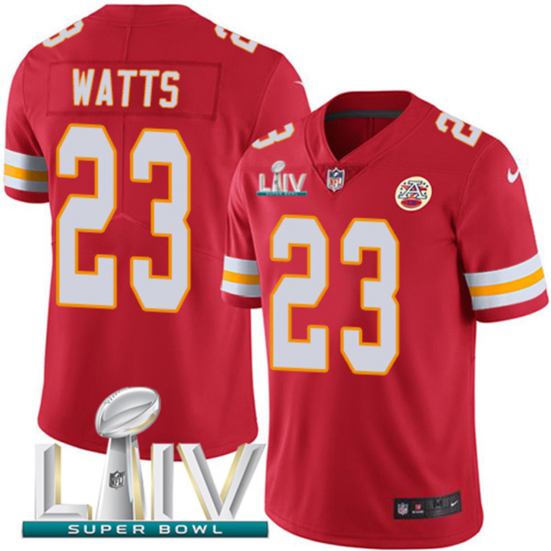 Nike Chiefs 23 Armani Watts Red 2020 Super Bowl LIV Vapor Untouchable Limited Jersey