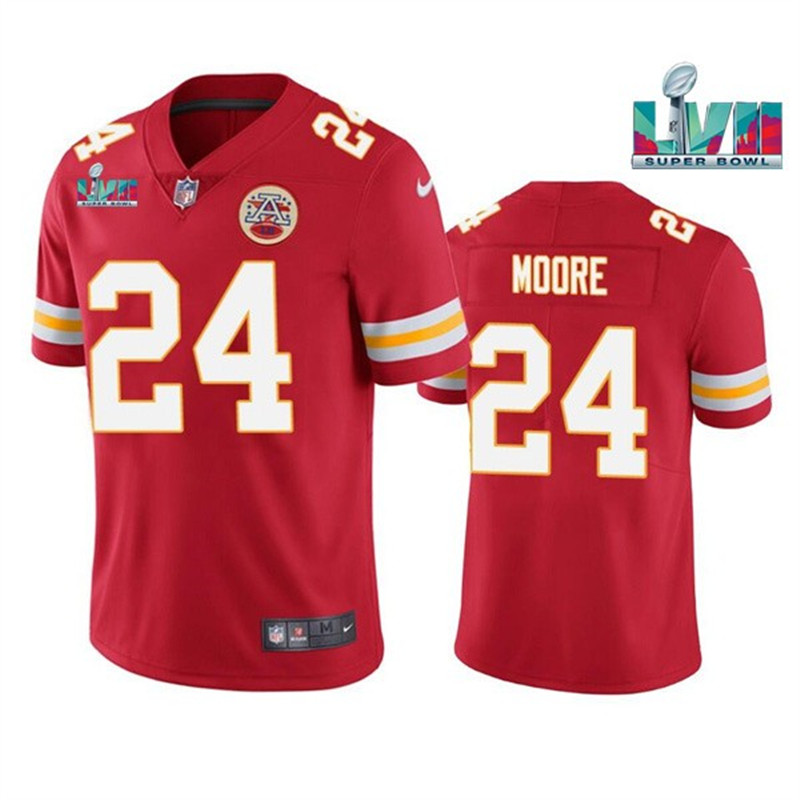 Nike Chiefs 24 Skyy Moore Red 2023 Super Bowl LVII Vapor Limited Jersey