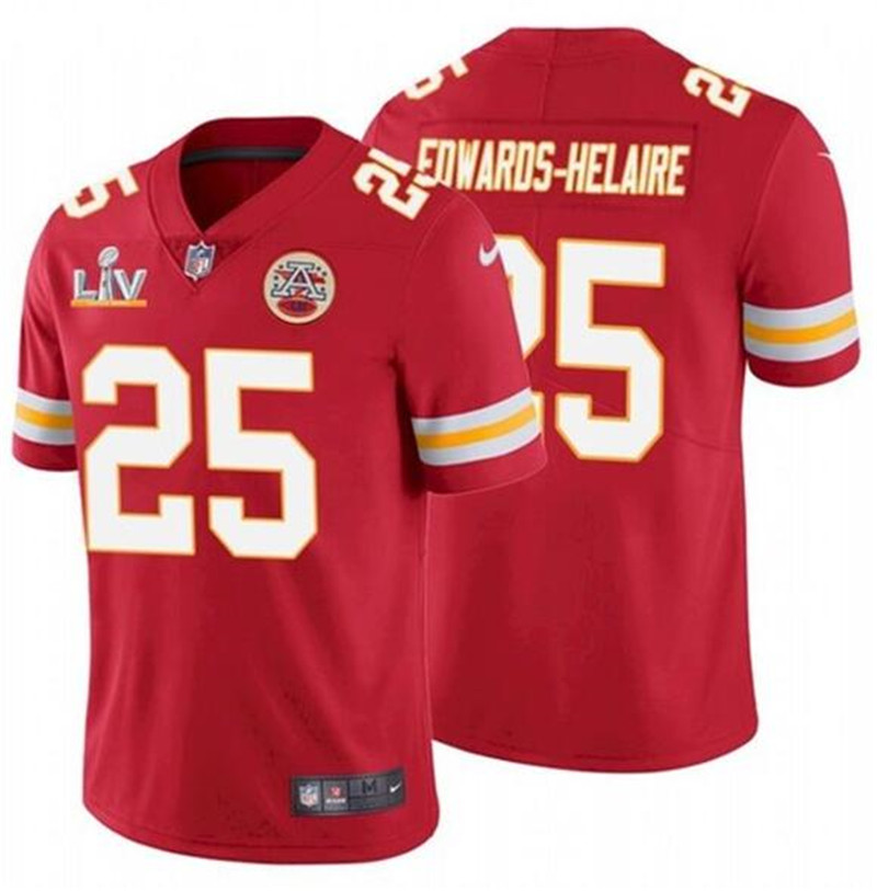 Nike Chiefs 25 Clyde Edwards Helaire Red 2021 Super Bowl LV Vapor Untouchable Limited Jersey