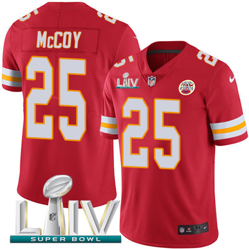 Nike Chiefs 25 LeSean McCoy Red 2020 Super Bowl LIV Vapor Untouchable Limited Jersey