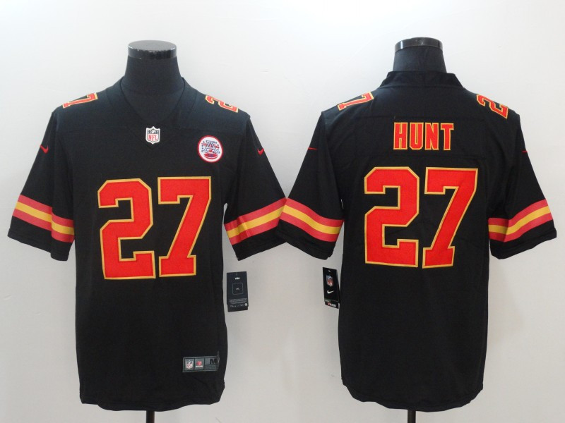  Chiefs 27 Kareem Hunt Black Vapor Untouchable Player Limited Jersey