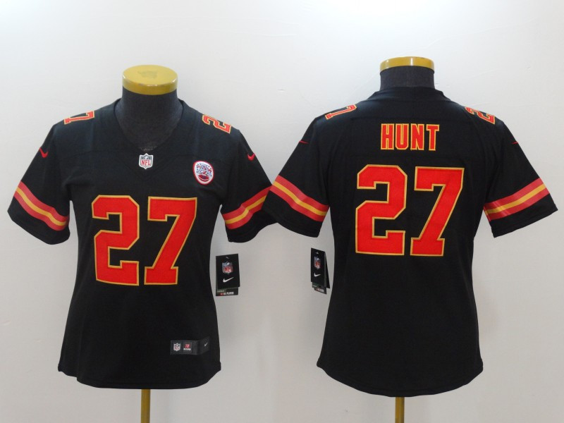  Chiefs 27 Kareem Hunt Black Women Vapor Untouchable Player Limited Jersey