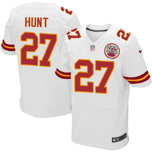  Chiefs 27 Kareem Hunt White Elite Jersey