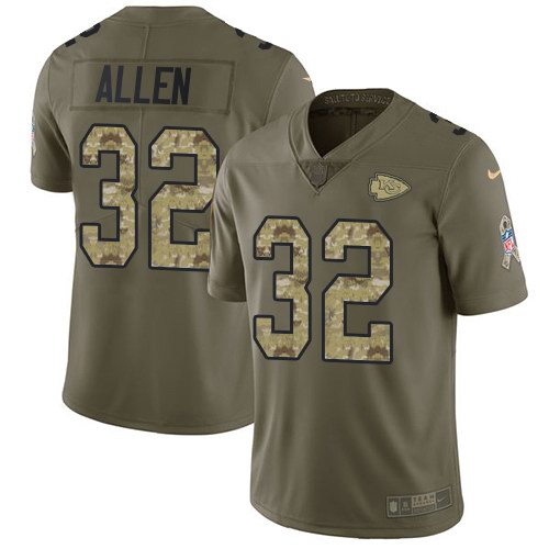  Chiefs 32 Marcus Allen Olive Camo Salute To Service Limited Jersey