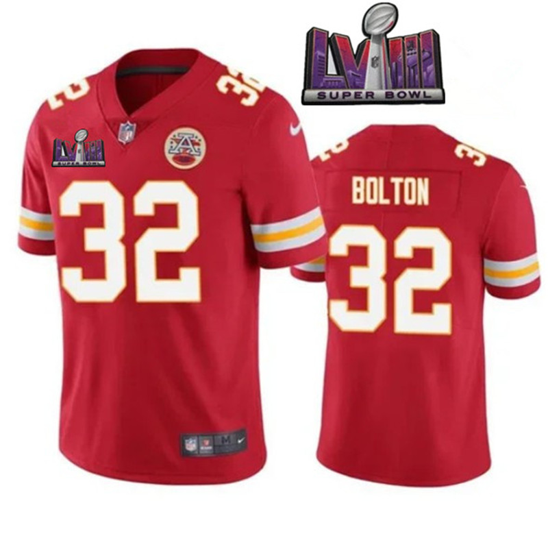 Nike Chiefs 32 Nick Bolton Red 2024 Super Bowl LVIII Vapor Limited Jersey