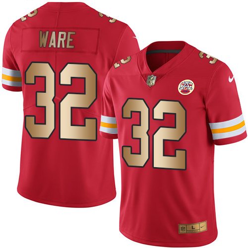  Chiefs 32 Spencer Ware Red Gold Vapor Untouchable Limited Jersey