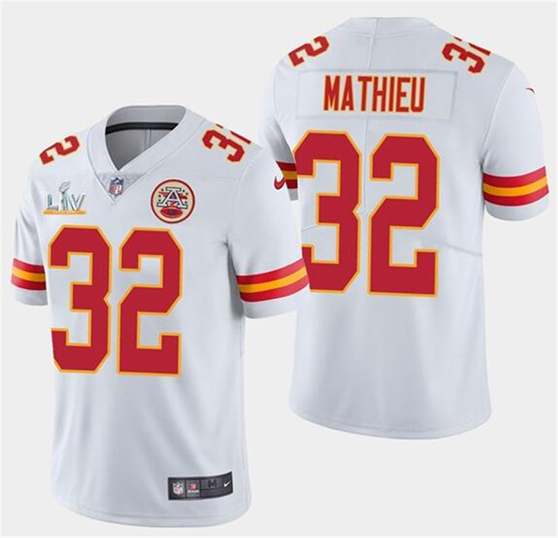 Nike Chiefs 32 Tyrann Mathieu White 2021 Super Bowl LV Vapor Untouchable Limited Jersey