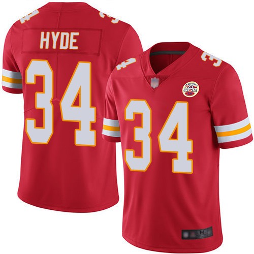 Nike Chiefs 34 Carlos Hyde Red Vapor Untouchable Limited Jersey