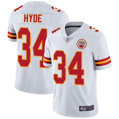 Nike Chiefs 34 Carlos Hyde White Vapor Untouchable Limited Jersey
