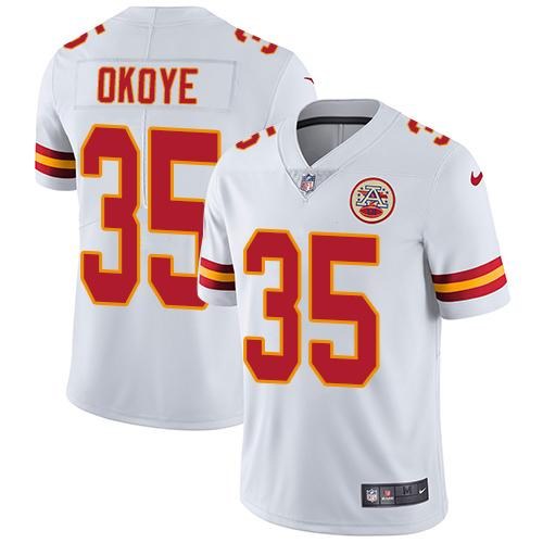  Chiefs 35 Christian Okoye White Vapor Untouchable Limited Jersey