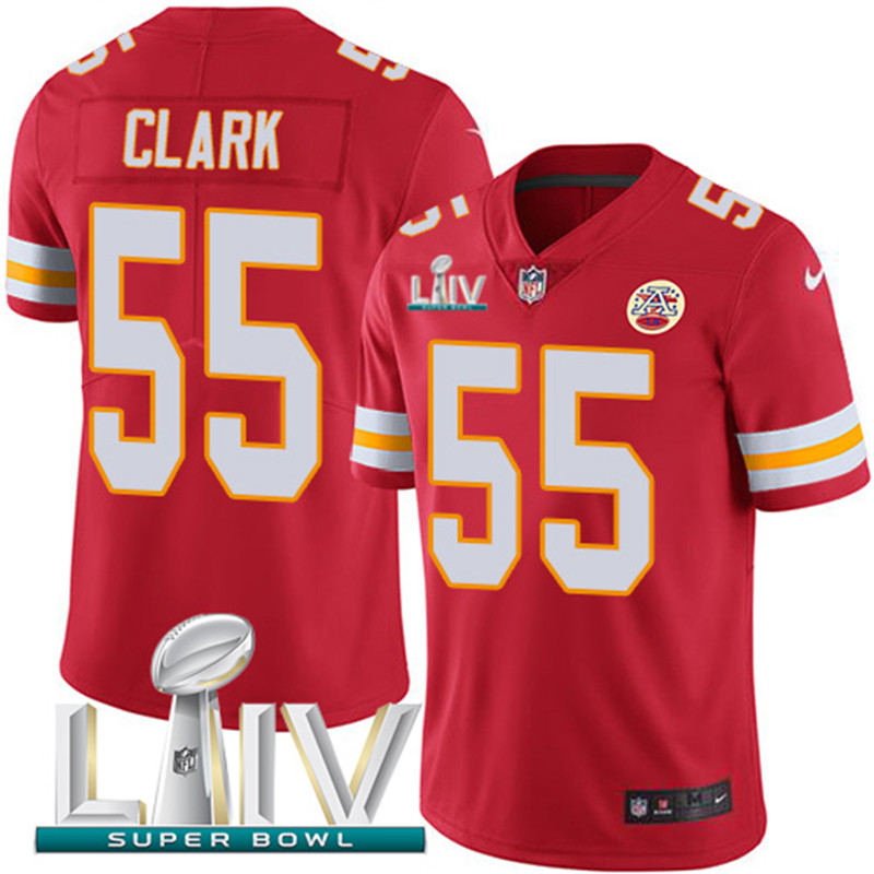 Nike Chiefs 55 Frank Clark Red 2020 Super Bowl LIV Vapor Untouchable Limited Jersey