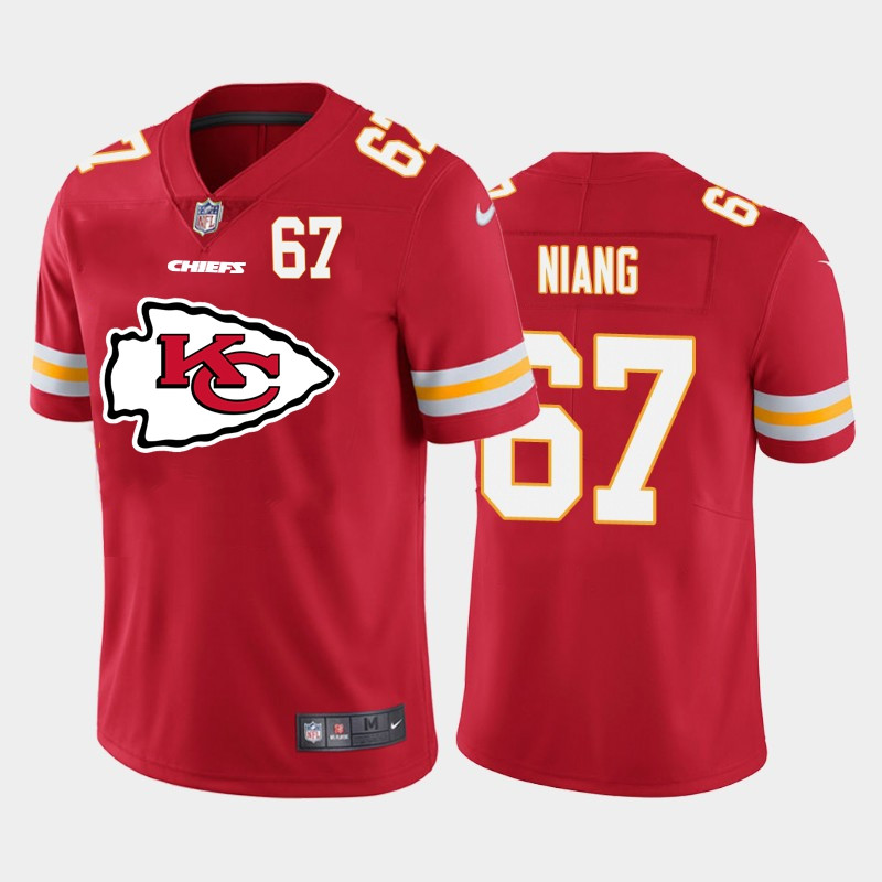 Nike Chiefs 67 Lucas Niang Red Team Big Logo Number Vapor Untouchable Limited Jersey