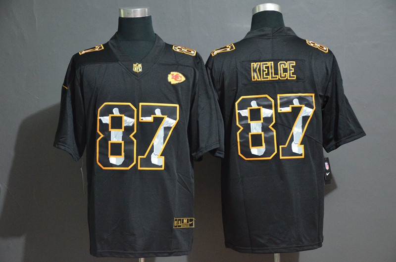 Nike Chiefs 87 Travis Kelce Black Jesus Faith Edition Limited Jersey