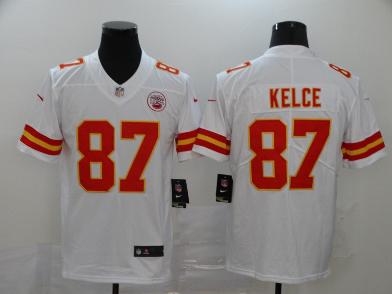  Chiefs 87 Travis Kelce White Vapor Untouchable Player Limited Jersey