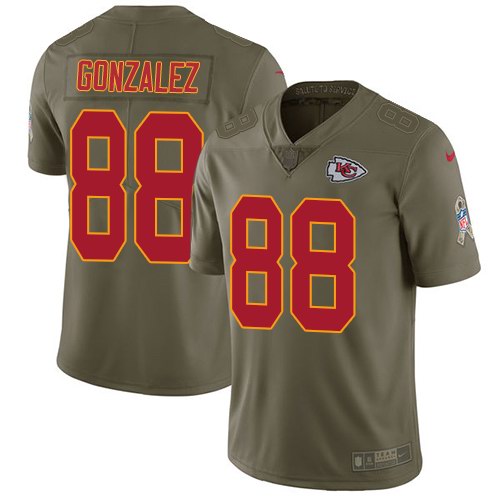  Chiefs 88 Tony Gonzalez Olive Salute To Service Limited Jersey