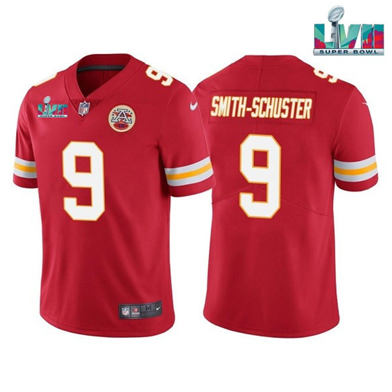 Nike Chiefs 9 JuJu Smith Schuster Red 2023 Super Bowl LVII Vapor Limited Jersey