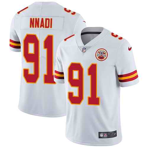  Chiefs 91 Derrick Nnadi White Vapor Untouchable Limited Jersey