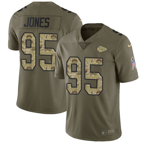  Chiefs 95 Chris Jones Olive Camo Salute To Service Limited Jersey
