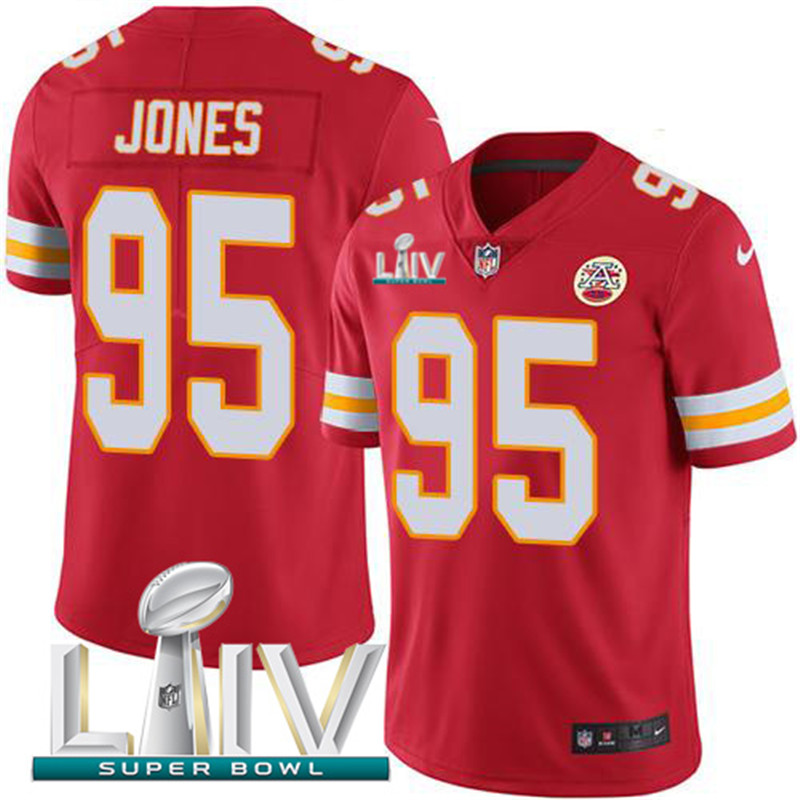 Nike Chiefs 95 Chris Jones Red 2020 Super Bowl LIV Vapor Untouchable Limited Jersey