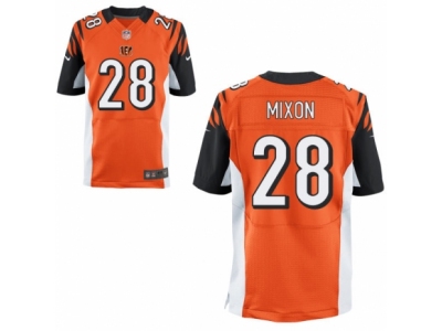  Cincinnati Bengals 28 Joe Mixon Elite Orange Alternate NFL Jerseyey