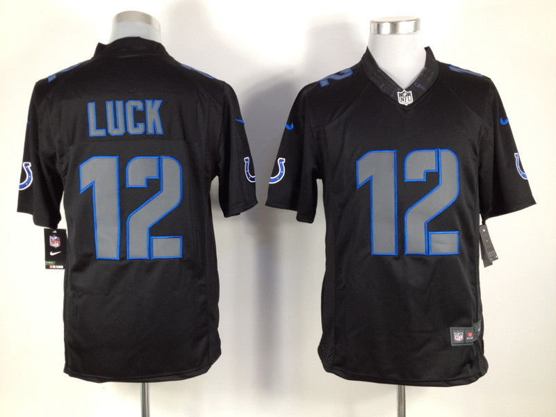  Colts 12 Andrew Luck Black Impact Limited Jersey