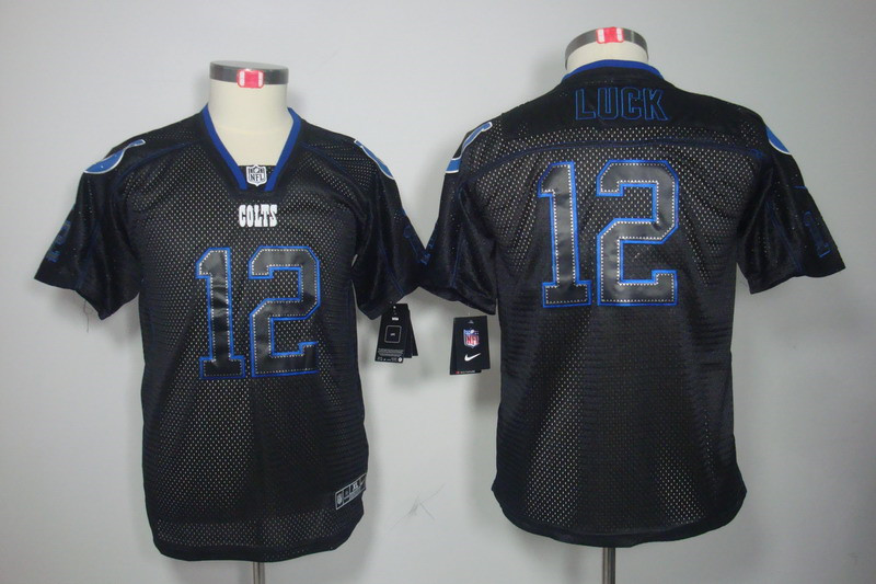  Colts 12 Andrew Luck Black Shadow Youth Limited Jersey