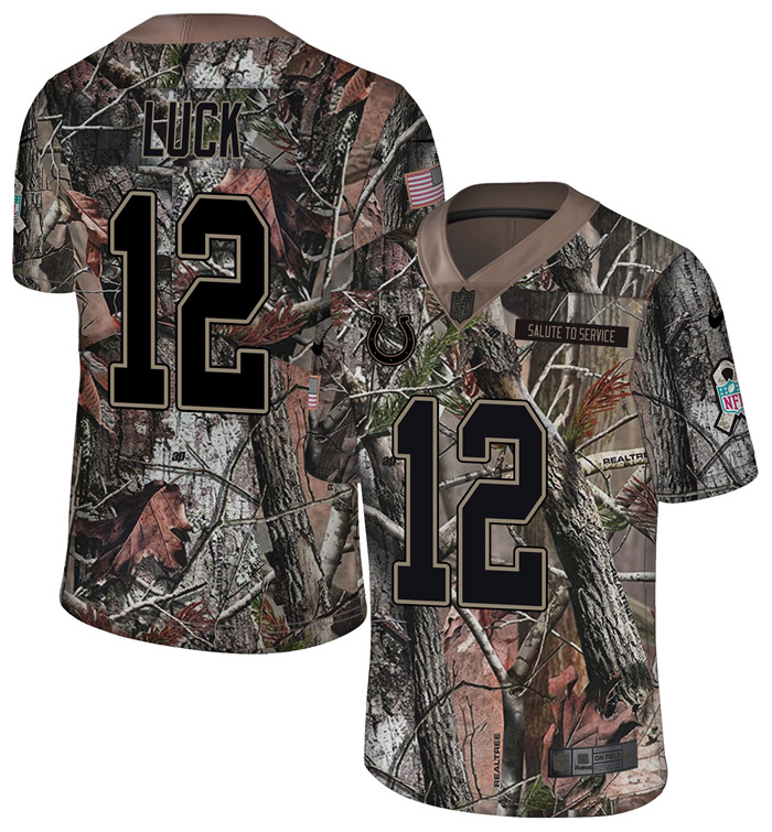  Colts 12 Andrew Luck Camo Rush Limited Jersey