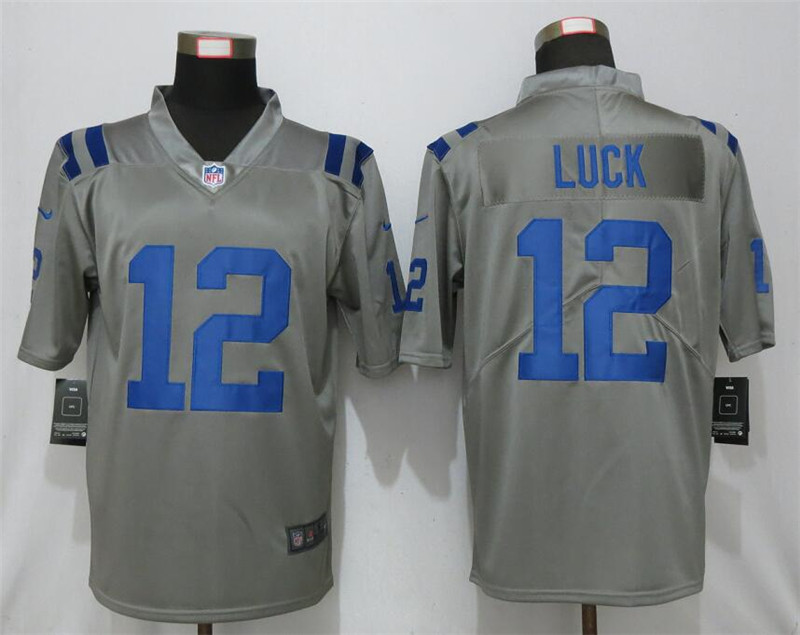 Nike Colts 12 Andrew Luck Gray Inverted Legend Limited Jersey