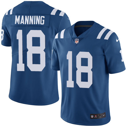  Colts 18 Payton Manning Blue Vapor Untouchable Player Limited Jersey