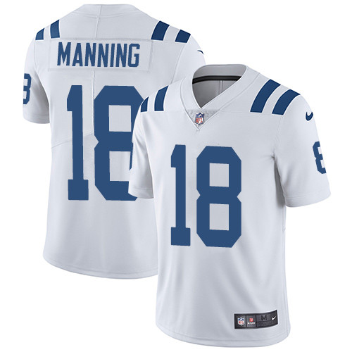 Colts 18 Payton Manning White Vapor Untouchable Player Limited Jersey