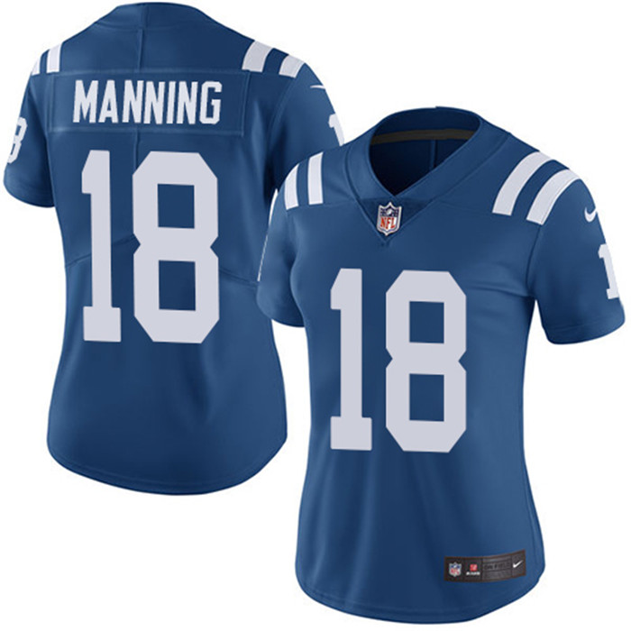 Colts 18 Peyton Manning Royal Women Vapor Untouchable Limited Jersey