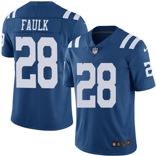  Colts 28 Marshall Faulk Royal Color Rush Limited Jersey