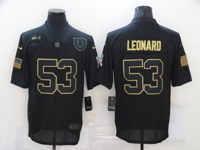 Nike Colts 53 Darius Leonard Black 2020 Salute To Service Limited Jersey