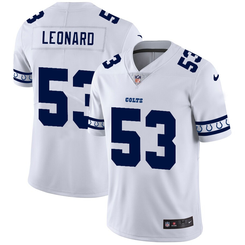 Nike Colts 53 Darius Leonard White Team Logos Fashion Vapor Limited Jersey