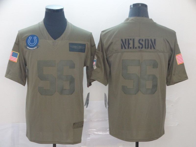 Nike Colts 56 Quenton Nelson 2019 Olive Salute To Service Limited Jersey