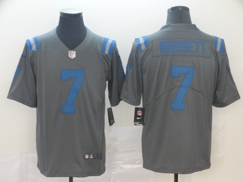 Nike Colts 7 Jacoby Brissett Gray Inverted Legend Limited Jersey