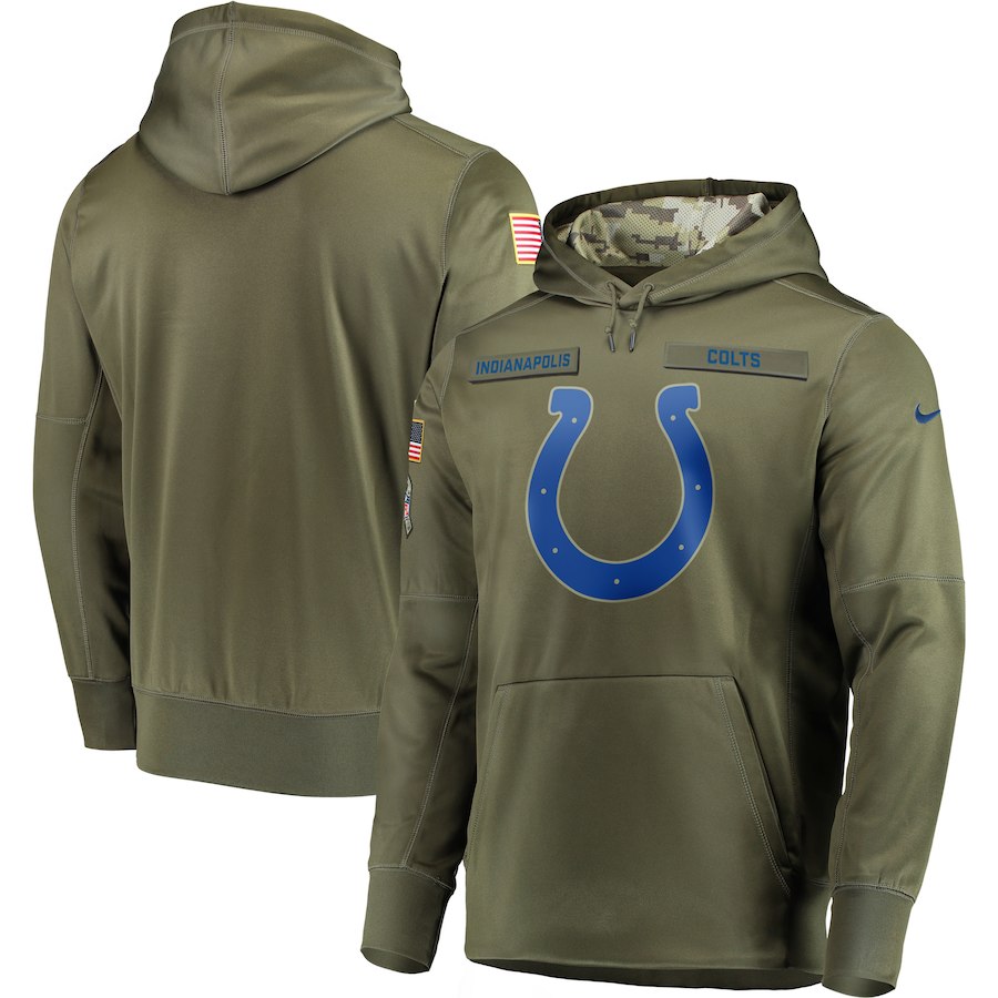  Colts Olive Salute To Service Men's Pullove Hoodie