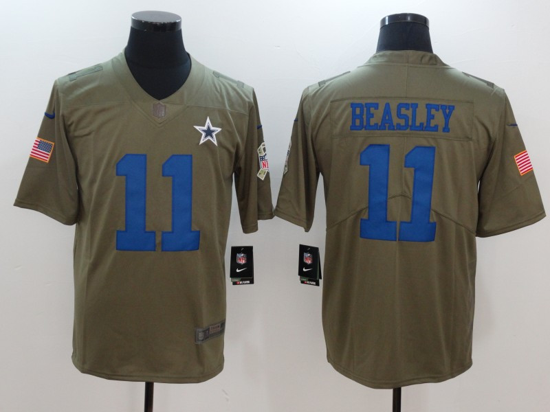  Cowboys 11 Cole Beasley Olive Salute To Service Limited Jersey