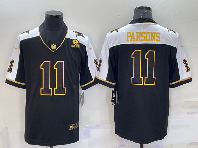 Nike Cowboys 11 Micah Parsons Black Gold Thanksgiving Limited Jersey