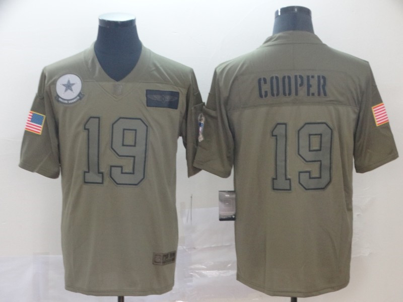 Nike Cowboys 19 Amari Cooper 2019 Olive Salute To Service Limited Jersey