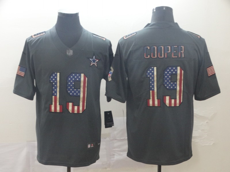 Nike Cowboys 19 Amari Cooper 2019 Salute To Service USA Flag Fashion Limited Jersey