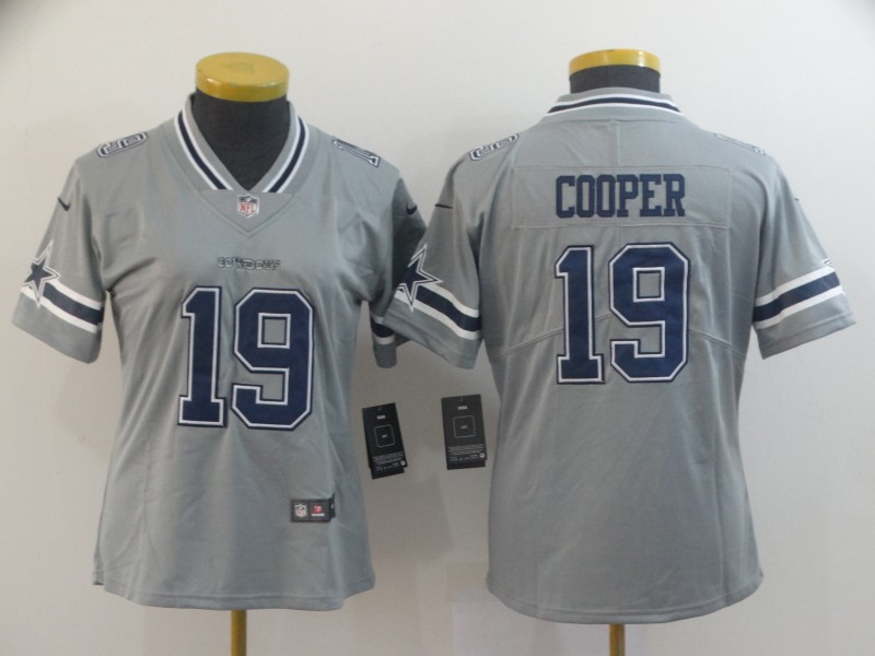 Nike Cowboys 19 Amari Cooper Gray Women Inverted Legend Limited Jersey