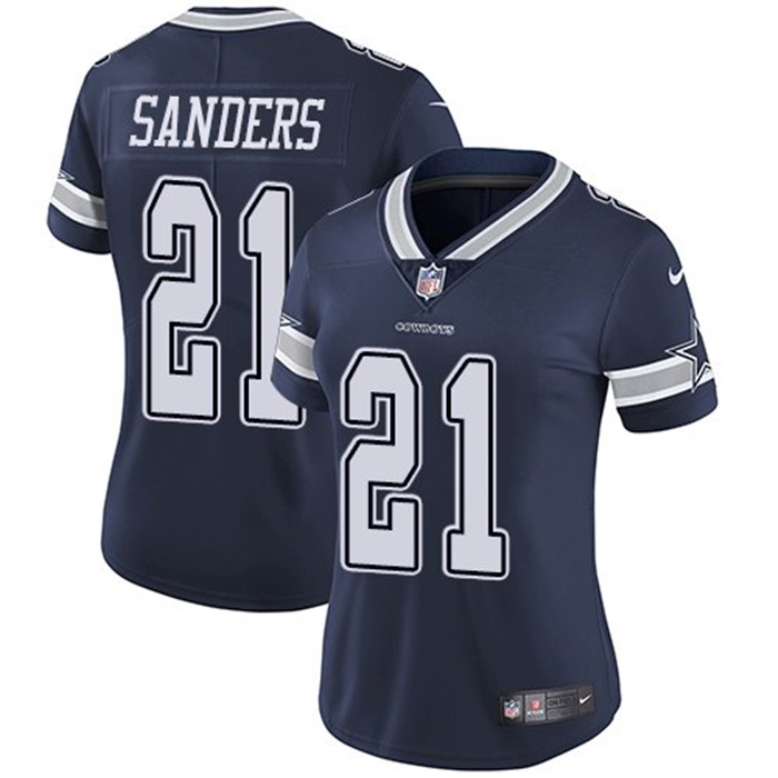  Cowboys 21 Deion Sanders Navy Women Vapor Untouchable Limited Jersey