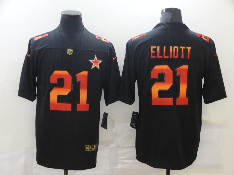 Nike Cowboys 21 Ezekiel Elliott Black Colorful Fashion Limited Jersey