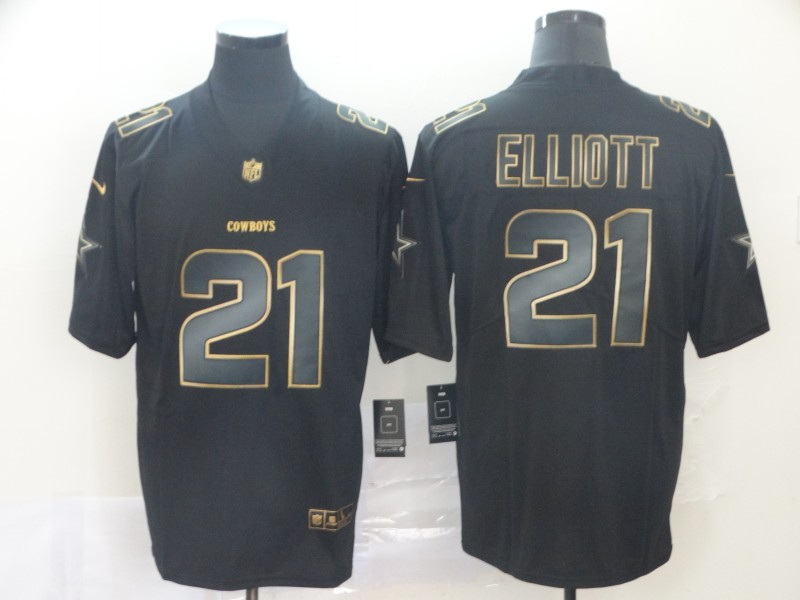 Nike Cowboys 21 Ezekiel Elliott Black Gold Vapor Untouchable Limited Jersey