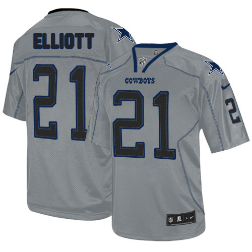  Cowboys 21 Ezekiel Elliott Gray Lights Out Elite Jersey